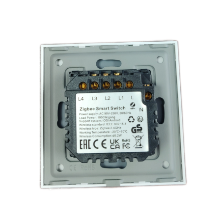 Dotykowy Włącznik Światła 4kanały  Zigbee TUYA #L i N