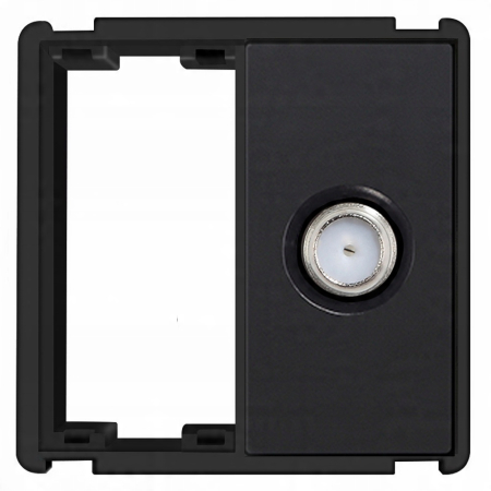 Gniazdko ścienne moduł TV typ F system RTX SH czarne