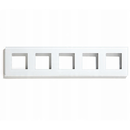 Ramka szklana BIAŁA 5-polowa do systemu RTX SH
