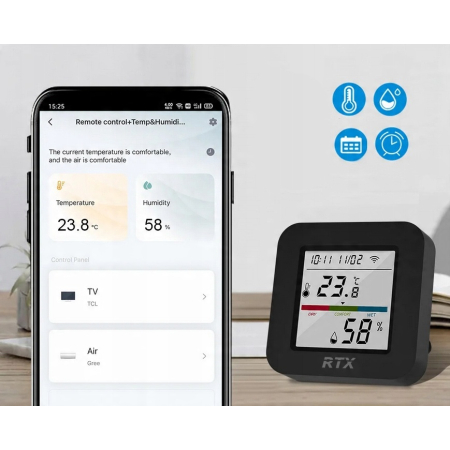 Pilot IR podczerwieni & Czujnik Temperatury i Wilgotności LCD WiFi Tuya