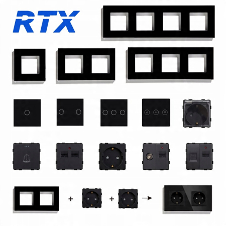 Ramka szklana CZARNA 2-polowa do systemu RTX SH