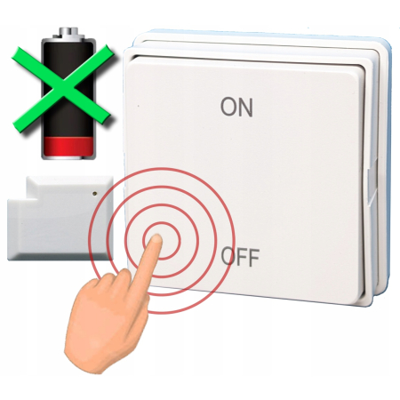 Przycisk kinetyczny 1P Pilot radiowy RF 2,4GHz do modułów RTX #BEZBATERYJNY