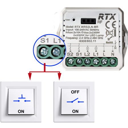 RTX Moduł Mini Przekaźnik Sterownik Dopuszkowy 2 kanały WiFi TUYA LN opc RF