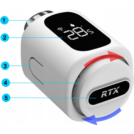 Głowica Termostatyczna RTX Termostat do grzejnika WiFi TUYA Smart