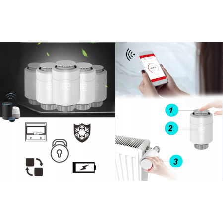 Głowica Termostat + Bramka ZigBee LAN TUYA SET1