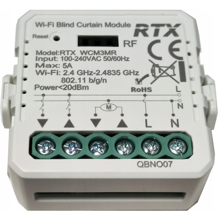 RTX Moduł Sterownik Rolet Żaluzjii Fasadowych Regulacja Kąta TUYA WiFi + RF