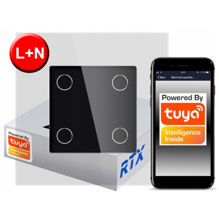 Włącznik Dotykowy 4 obw.cz ZigBee TUYA RTX SH# L+N