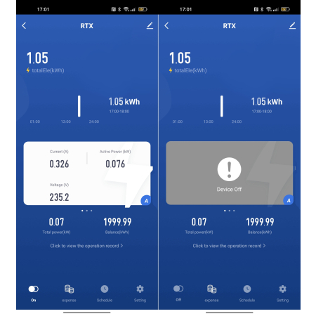 RTX Licznik Miernik Energii Prądu Watomierz Pomiar do 63A TUYA WiFi DIN