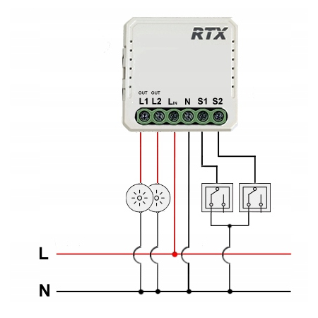 Moduł Przekażnik Światła Sterownik Oświetlenia 2OB. WiFi TUYA Smart RTX Eco