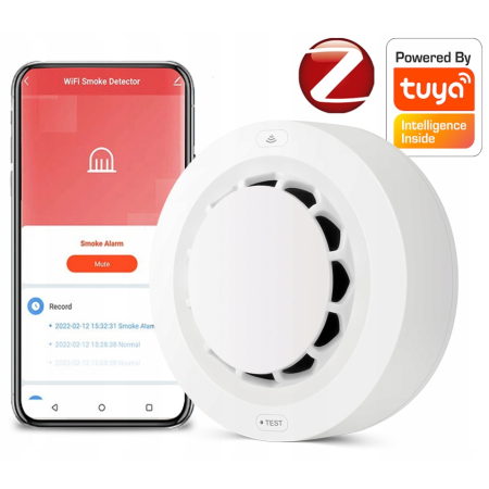 Czujnik Detektor Sensor Fotoelektryczny Dymu ZigBee TUYA Smart