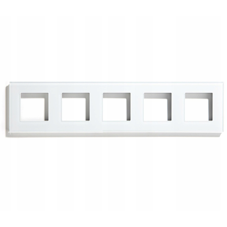 Ramka szklana BIAŁA 5-polowa do systemu RTX SH