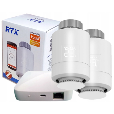 2x Głowica Termostat + Bramka ZigBee LAN TUYA SET2