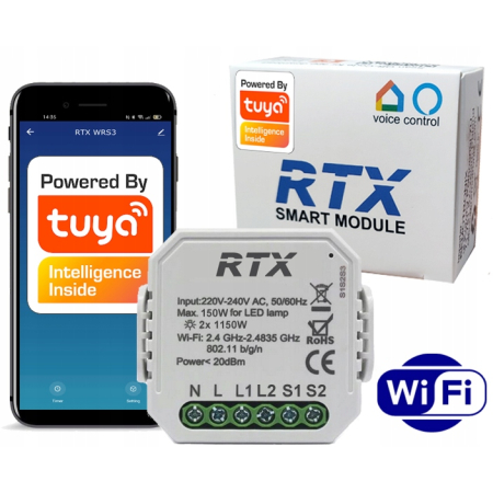 TUYA WiFi Podwójny Włącznik Przekaźnik DOPUSZKOWY