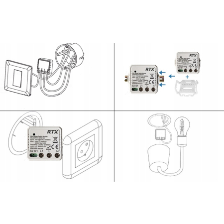 RTX Moduł BEZNAPIĘCIOWY NC NO MINI Przekaźnik Sterownik TUYA WiFi + RF