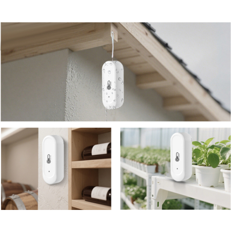 Zewnętrzny Czujnik Sensor Temperatury i Wilgotności RTX Tuya Zigbee Biały