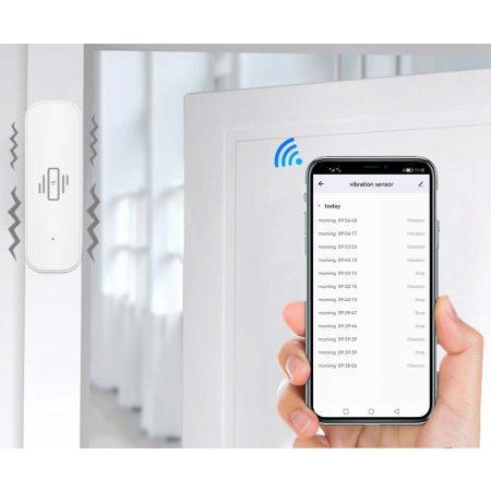 Czujnik Sensor Wibracji Wstrząsu Uderzenia WiFi Tuya RTX Eco