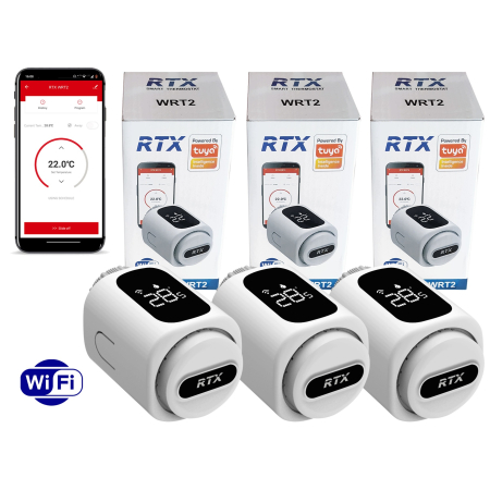 Zestaw 3x Głowica Termostatyczna RTX Termostat do grzejnika WiFi TUYA Smart