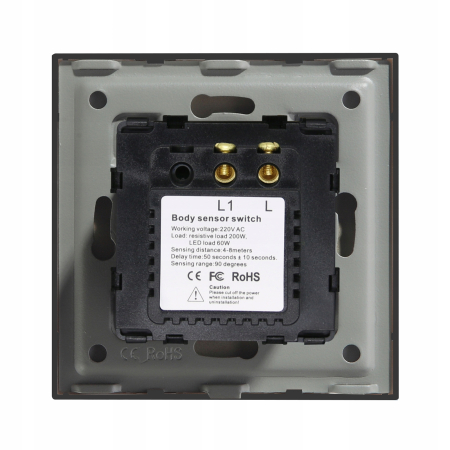 Czujnik ruchu PIR 230V wkład czarny System RTX SH