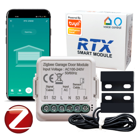 RTX Moduł STEROWNIK BRAMY GARAŻOWEJ ZIGBEE TUYA SMART + CZUJNIK KONTAKTRON