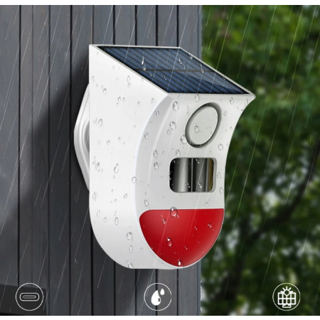 RTX Syrena Alarmowa Zewnętrzna z PIR Solar Aku Pilot ZigBee TUYA