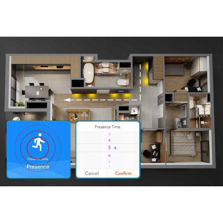 RTX Czujnik mikrofalowy sensor obecności ZigBee TUYA Smart 230V ścienny