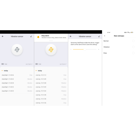 Czujnik sensor wibracji drgania udaru ZigBee TUYA