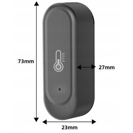Zewnętrzny Czujnik Sensor Temperatury i Wilgotności RTX Tuya Zigbee Czarny