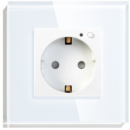 Gniazdko ZigBee TUYA Smart +ramka szkło RTX białe