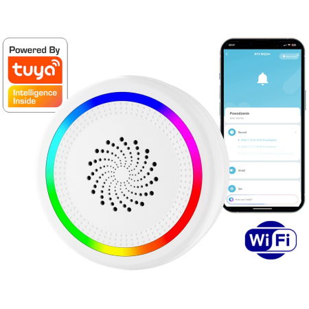 RTX Sygnalizator funkcyjny Syrena WiFi TUYA #Własne komunikaty i melodie