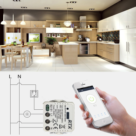 RTX Moduł TUYA WiFi Sterownik przekaźnik dopuszkowy 16A MINI opcja RF