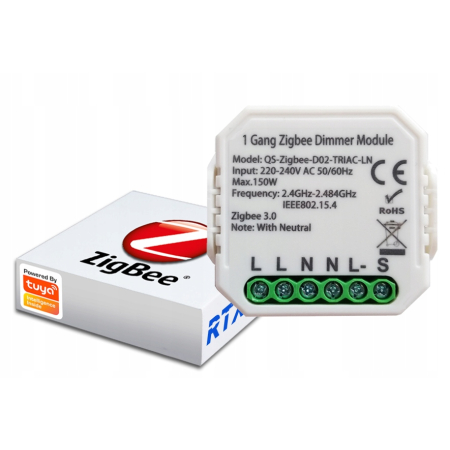 Ściemniacz Dopuszkowy 1obwód ZigBee TUYA #bez N