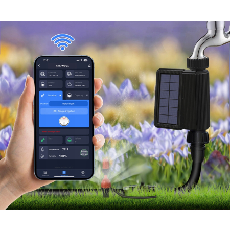 RTX Zawór Nawadniania Podlewania Ogrodu Tuya WiFi Pomiar Wody # PV SOLARNY