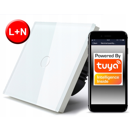 Włącznik Dotykowy WiFi TUYA 1obw. biały # L+N
