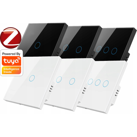 Włącznik Dotykowy ZigBee TUYA 1obw. czarny #bez N