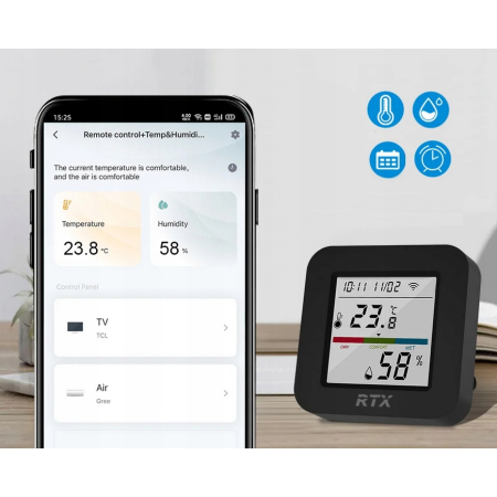 Pilot IR podczerwieni & Czujnik Temperatury i Wilgotności LCD WiFi Tuya