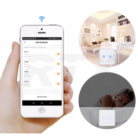 Gniazdko Zigbee Tuya Smart +Ramka Szkło RTX Białe