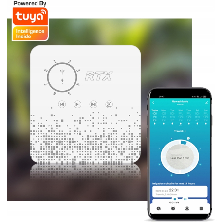 Sterownik nawadniania ogrodu RTX TUYA WiFi 8 Stref