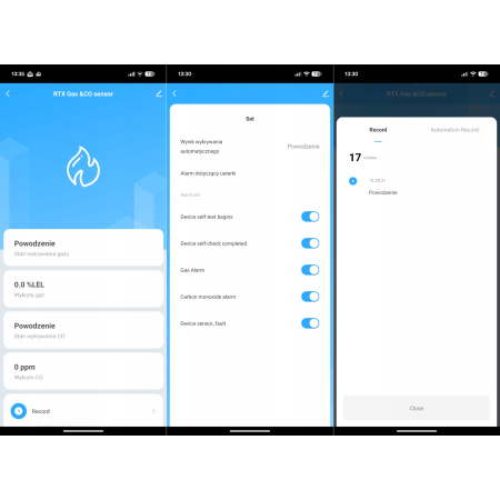 Czujnik Gazu i Czadu 2w1 Detektor Tlenku Węgla CO Metan Butan TUYA WIFI