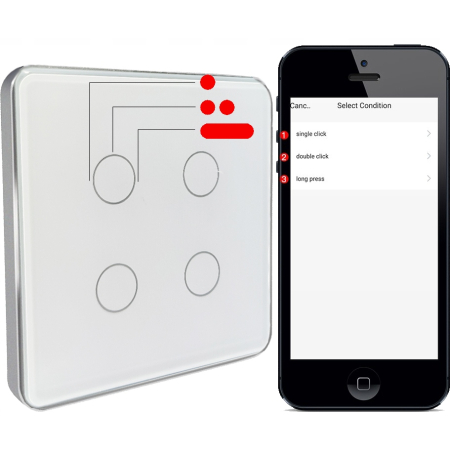 Pilot 4P Przełącznik 12 Scen Dotykowy ZigBee Tuya