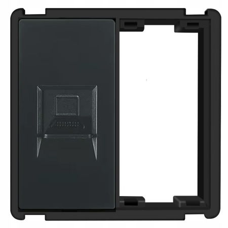 Gniazdko ścienne LAN moduł RJ45 system RTX SH czarne