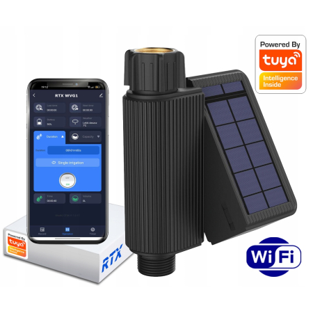 RTX Zawór Nawadniania Podlewania Ogrodu Tuya WiFi Pomiar Wody # PV SOLARNY