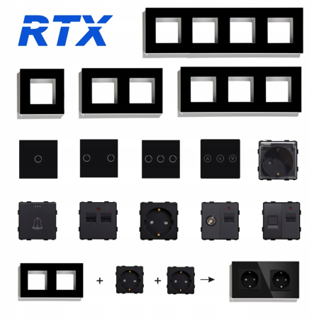 Ramka szklana CZARNA 2-polowa do systemu RTX SH
