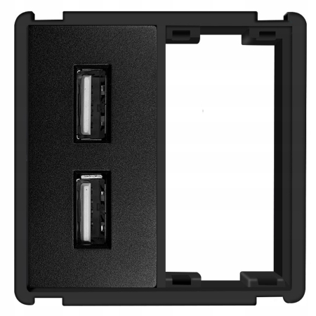 Gniazdko moduł czarny USB 2x 2,4A system RTX SH