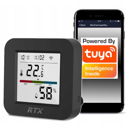 Pilot IR podczerwieni & Czujnik Temperatury i Wilgotności LCD WiFi Tuya