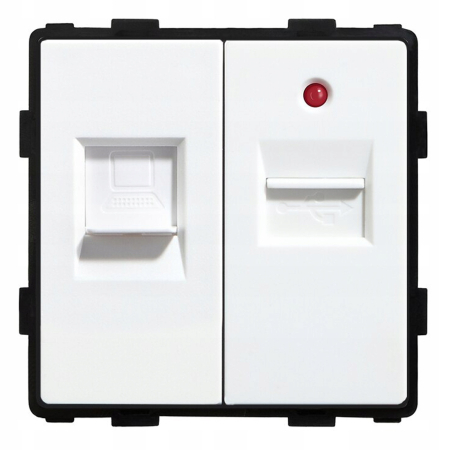 Gniazdko ścienne LAN moduł RJ45 Cat6 system RTX SH