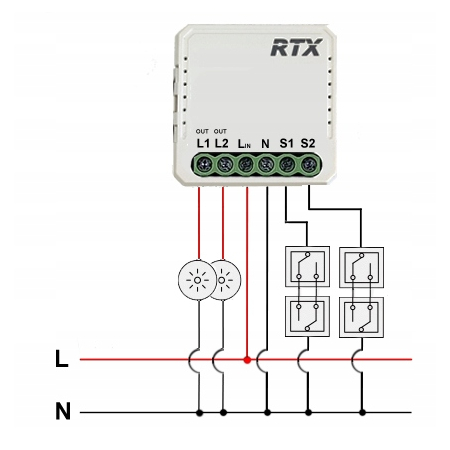 Moduł Przekażnik Światła Sterownik Oświetlenia 2OB. WiFi TUYA Smart RTX Eco