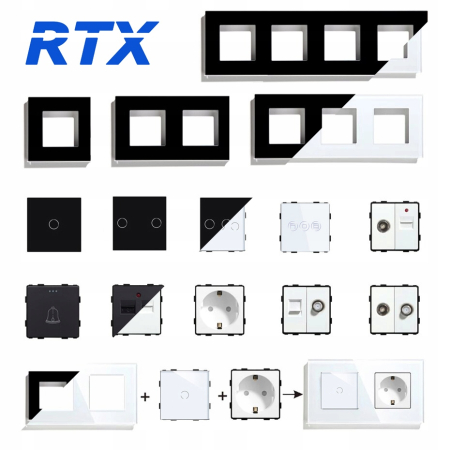 Gniazdko wkład 230V + 2x USB czarne System RTX SH