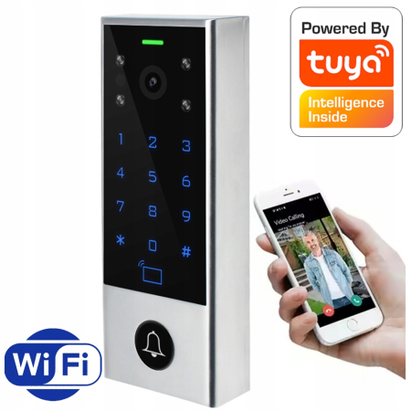 Wideo-domofon Zamek na Kod Karta RFID Otwarcie Furtki Zapis na SD TUYA WIFI