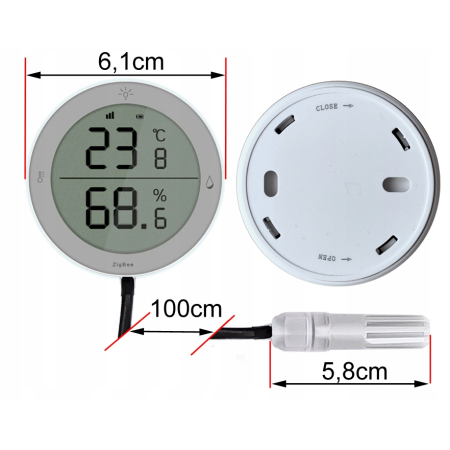 Zewnętrzny czujnik sensor temperatury wilgotności LCD ZigBee TUYA -25 +99°C