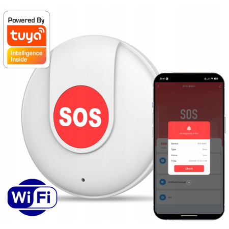RTX Przycisk bezpieczeństwa alarmowy SOS powiadomienie WiFi TUYA #Tag